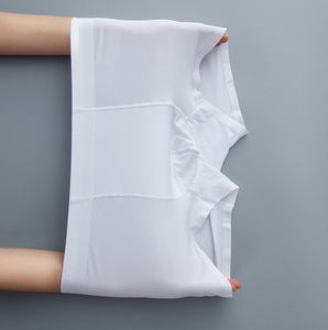 Modal Spandex Banana White Men's Underwear <strong>Boxer</strong> Shorts Antibacterial Mid-Rise Knit Waist Breathable Plain Solid Handwash - Product Image 4