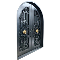 Puertas de Entrada de Hierro Forjado Modernas Dongyu, Antirrobo, para Villa, Apartamento, Dormitorio, Puerta Exterior Arqueada de Hierro