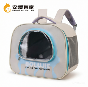 Sac <span class=keywords><strong>à</strong></span> dos de transport pour animaux de compagnie, ventilé, transparent, carré, en Oxford, avec fermeture éclair et bretelles rembourrées douces, pour petits chiens et chats, idéal pour la randonnée - Product Image 3