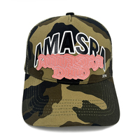 Vente en gros Chapeaux de camionneur en coton de haute qualité avec casquette en maille camouflage 5 panneaux en cuir personnalisé sérigraphie logo brodé