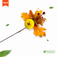 Branche florale artificielle de récolte d'automne avec feuilles et baies, mini-tige de citrouille pour arrangement de table de mariage