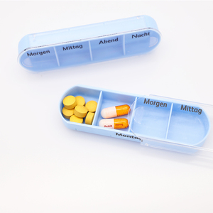 Rectángulo <span class=keywords><strong>7</strong></span> días pastillero caja cuatro rejilla a prueba de fugas medicina vitamina caja organizador antiarañazos bajo MOQ - Product Image 4