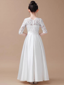 Lovely Girls' graceful LACE Princess Dress Girl long Piano Performance Violin Performance Orchestra Chorus Dress - Product Image 4