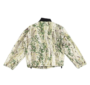 Veste Homme Oversize Imprimé Mousse Verte Col Contrastant Tissu Texturé Streetwear Décontracté Coupe Ample Fermeture Éclair Vente Directe Usine - Product Image 2