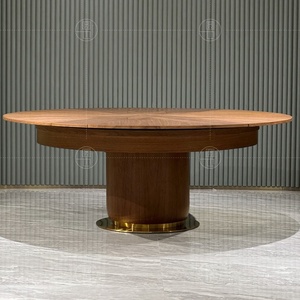 Table à manger extensible et pliable en noyer noir d'Amérique du Nord, style minimaliste italien, plateau en bois massif pour hôtels, villas, maisons de luxe - Product Image 6