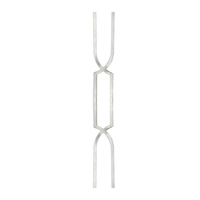 Balustrade en métal classique populaire pour l'intérieur, balustres en aluminium, double rectangle creux pour rampes d'escalier