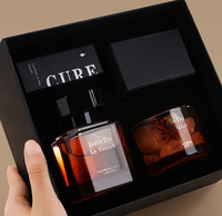 Diffuseur de parfum de luxe et coffret cadeau en pierre de cristal, huile essentielle de haute qualité, pour la maison et les cadeaux, boîte cadeau noire