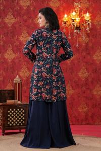 Tenue ethnique avec embellissements floraux faits à la main, en soie Chanderi légère, pour mariage, ensemble Sharara Raat Rani, excellent prix - Product Image 6