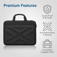 Étui de transport pour ordinateur portable personnalisé de 15,6 pouces en EVA rigide anti-pression, sac d'ordinateur protecteur antichoc avec bandoulière amovible