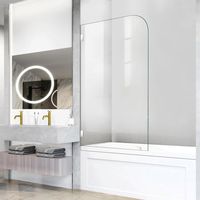 Panneau de douche en verre simple sans cadre, verre trempé épais pour salle de bain