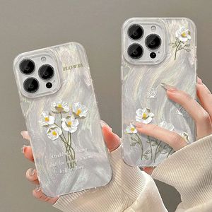 เคสสำหรับ iPhone 17 Pro Max ดีไซน์ดอกไม้สีขาวเรียบง่าย ทันสมัย พร้อมรูเจาะเลเซอร์ขนาดใหญ่ กันน้ำ - Product Image 1