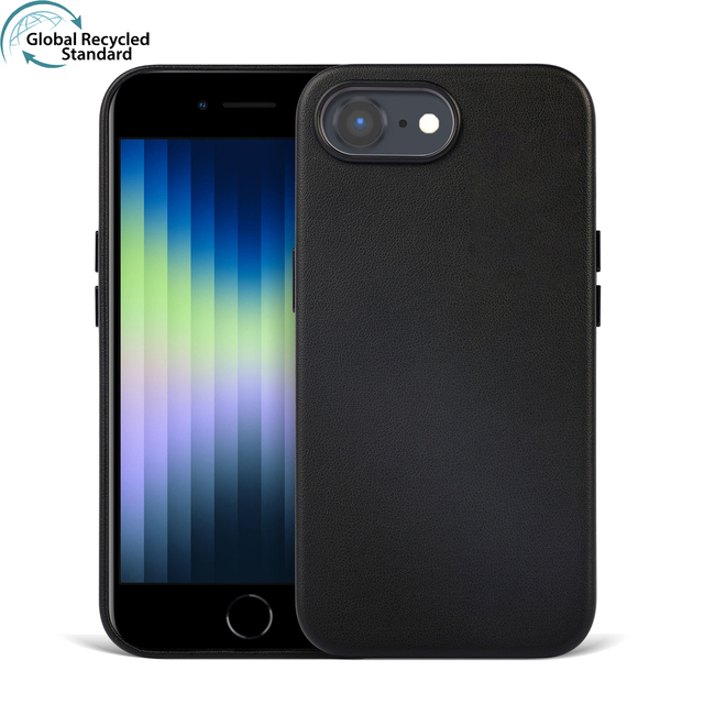 Custom Design OEM GRS Certified Eco Friendly Sustainable Recycled Pu Leather Material Magnetic Mobile Phone case for Iphone16 17