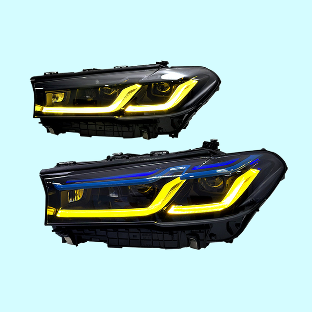 2018-2022 Suitable for BMW 5 Series G30 G38 M5 high-end models with laser black eyebrow and blue eyebrow two-color headlight ass