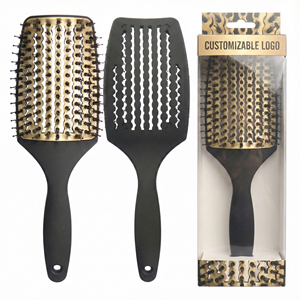 <span class=keywords><strong>Brosse</strong></span> à <span class=keywords><strong>cheveux</strong></span> démêlante incurvée avec logo personnalisé, poils de sanglier et nylon, conception creuse, vente en gros pour salon (OEM) - Product Image 5