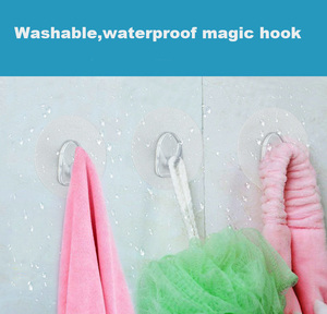 Gancho mágico <span class=keywords><strong>de</strong></span> plástico autoadhesivo, lavable, reutilizable, transparente, sin clavos, sin pulir - Product Image 2