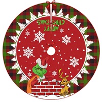 Grinch Weihnachts-Cartoon Polyester Umweltfreundliche Festliche Dekorationsmatte Weihnachtsbaum-Unterlage Premium Feiertags-Dekorationsmatte