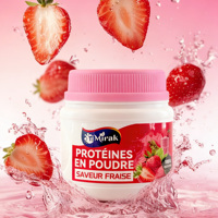 Protéines en poudre de haute qualité, saveur fraise naturelle, supplément nutritionnel pour les muscles, support OEM et ODM