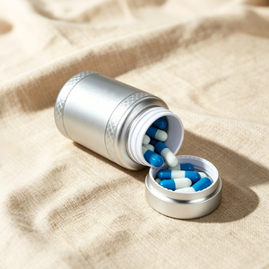Flacon en aluminium pour pilules, conteneur à capsules, boîte de rangement pour médicaments avec couvercle à clapet - Product Image 4
