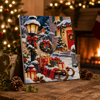 Peinture par numéros avec cadre en bois, ensemble d'art sur toile, kit cadeau de Noël