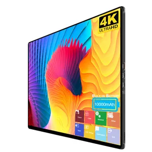 Pantalla táctil 4k de 10000 pulgadas para ordenador portátil, soporte OEM con batería integrada de 15,6 mAh, monitor de pantalla ancha extendida para videojuegos