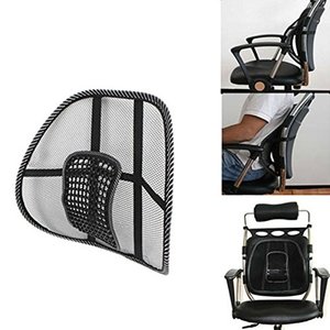 Supporto lombare per sedie da ufficio e auto, rete nera con cinghie elastiche - Product Image 4