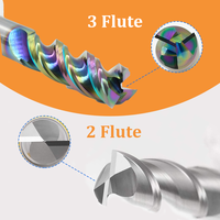 Fraise à bout en carbure non revêtue à 2 et 3 cannelures, 1/4, 3/8, 1/2, pour la coupe de l'aluminium, fraise à bout en carbure pour l'aluminium, revêtement DLC, fraise à fraiser CNC pour l'aluminium