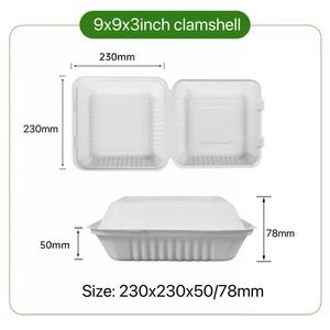 Envase Desechable para Alimentos de Fibra de <span class=keywords><strong>Bagazo</strong></span> de 1400 ml, 9x9 Pulgadas - Product Image 2