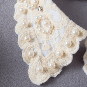 Champagne White Pearl Beaded Lace Stand Up Fake Lace Collar para <span class=keywords><strong>camisa</strong></span> de <span class=keywords><strong>mujer</strong></span> - Product Image 6