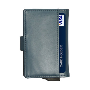 Tarjetero Minimalista CardHoda con Bloqueo RFID, Cierre de Broche, Cuero Sintético de Microfibra, Unisex, Cartera Corta, Azul Claro - Product Image 4