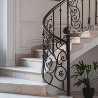 Escalier en fer forgé à double hélice Caractéristique d'entrée de luxe dramatique