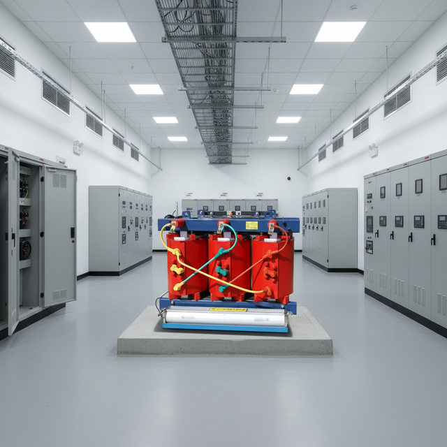 electrical equipment High Voltage 3kV/6kV/11kV Input 440V/480V Output Dry Type Three Windings Coil Power Transformer SCB14 Ganzhong 50Hz Single industrial power transformer