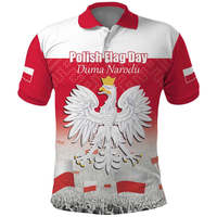 Pologne Jour de l'Indépendance Polo Pologne Aigle Blanc Motif Floral Polonais En Gros Pologne Drapeau Conception Polo À Manches Courtes