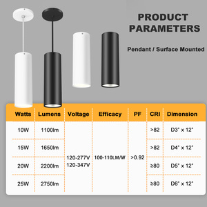 Suspension cylindrique moderne UL pour plafond commercial, réglable 45 °   60 °   Spots encastrés LED 5CCT, luminaires linéaires sur rail - Product Image 3
