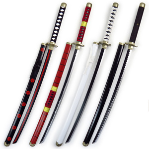 20 Estilos, 102 cm, Arma de Cosplay de Anime, Roronoa Zoro, Juego de <span class=keywords><strong>3</strong></span> Espadas, Versión ABS, Enma Ame No Habakiri Sandai <span class=keywords><strong>Kitetsu</strong></span>, Katana de Madera de Juguete - Product Image 1