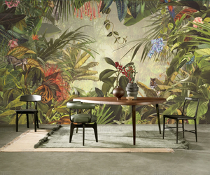 Papiers peints <span class=keywords><strong>de</strong></span> tête <span class=keywords><strong>de</strong></span> <span class=keywords><strong>lit</strong></span> pour rouleaux <span class=keywords><strong>de</strong></span> tissu tropical Papiers peints en soie peints à la main adhésifs personnalisés à peler et à coller - Product Image 2