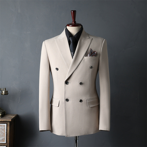 <span class=keywords><strong>Costume</strong></span> professionnel 3 pièces pour homme, coupe ajustée, croisé, en tissu peigné infroissable, haute qualité, idéal pour les mariages et événements professionnels - Product Image 2