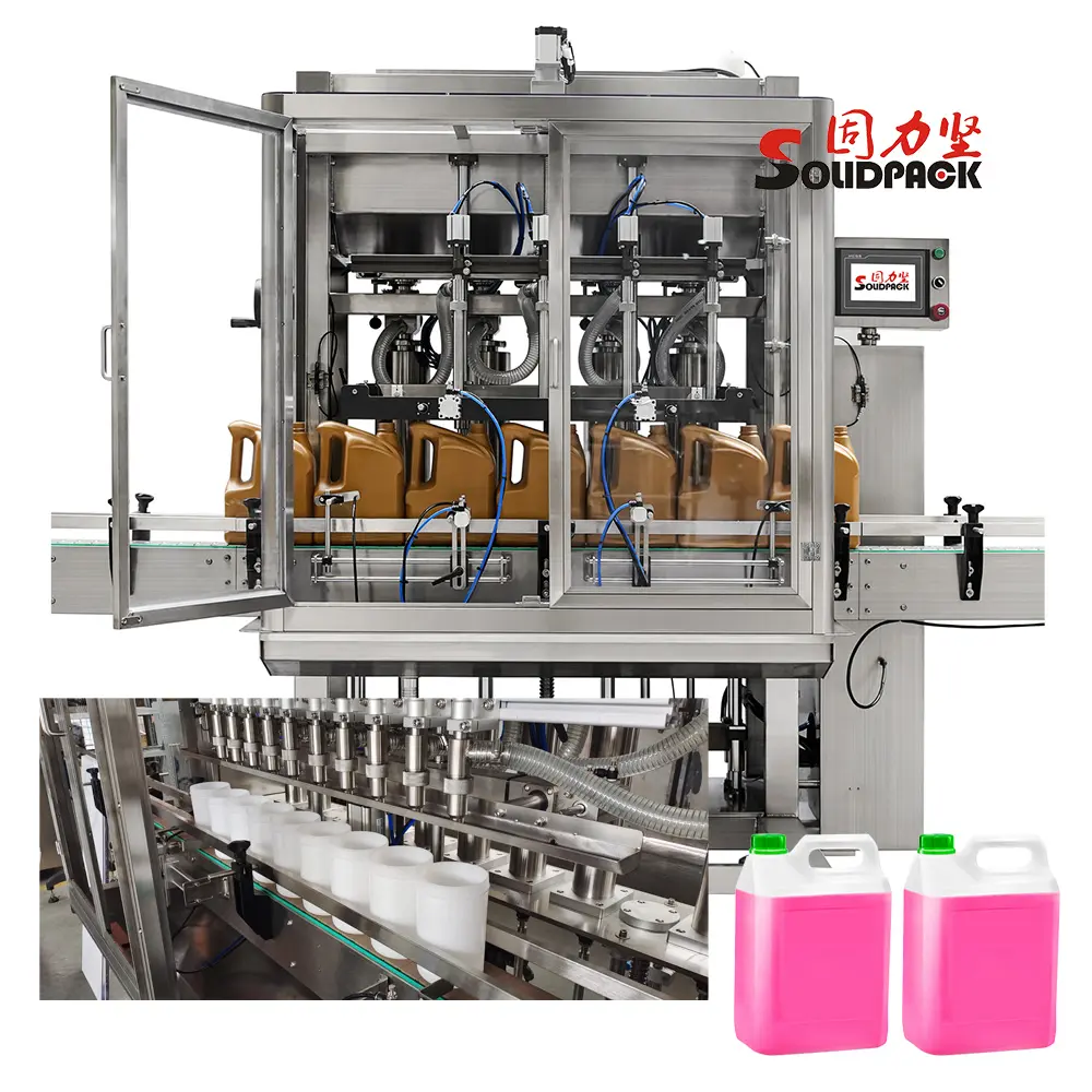 Solidpack manufacture direct sale automatic plastic bottle corrosive liquid chemical product filling machine piston type