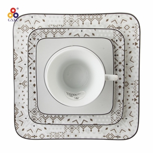 Quảng trường trắng sứ sang trọng Châu Âu cổ điển thanh lịch Wedding party Dinner tấm mới xương Trung Quốc Bộ đồ ăn bằng gốm - Product Image 4