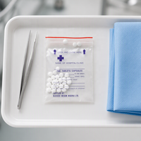 Sacs refermables médicaux personnalisés réutilisables et inscriptibles en LDPE transparent, pochettes à pilules refermables, enveloppes de distribution pour pharmacies et hôpitaux