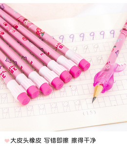 Venta <span class=keywords><strong>al</strong></span> <span class=keywords><strong>por</strong></span> <span class=keywords><strong>mayor</strong></span> papelería escolar 12 piezas dibujos animados lindo monstruo 2B borrador lápiz conjunto para niños - Product Image 6