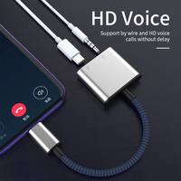 Gute Qualität 2 in 1 Kopfhörer Splitter Aux Konverter Kopfhörer anschluss Audio Adaptador Typ c bis 3,5mm Audio Adapter für Iphone15