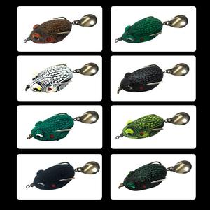 Haute qualité 10 pièces/sac 3.5cm 5g Topwater flottant bionique nager <span class=keywords><strong>Latex</strong></span> grenouille appât souple avec cuillère Spinner pour brochet poisson-chat - Product Image 2