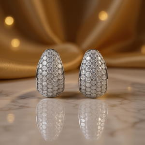 Orecchini a polsino da donna con micro pavé di pietre, stile matrimonio, gioielli alla moda per abiti da sera, per feste e uso quotidiano - Product Image 2