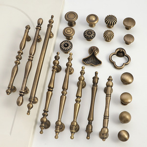 Botón de estilo europeo de lujo, latón macizo moderno, latón antiguo, perilla diferente AB, cajón de armario redondo, perilla de armario para muebles - Product Image 2