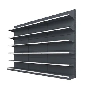Single Cold Rolled Stainless Steel Wire Shelving Unit Black Gondola Shelving With Logo