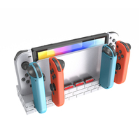Station de charge pour Nintendo Switch, station de charge en plastique avec support de carte de jeu intégré, accessoires pour console de jeu