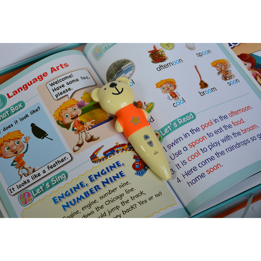 Conjunto de aprendizaje de inglés para niños incluyendo 20 libros y 1 pluma de lectura