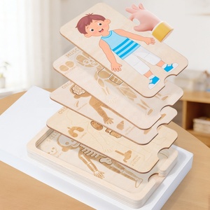 Puzzle en bois Montessori du <span class=keywords><strong>corps</strong></span> <span class=keywords><strong>humain</strong></span> à 5 couches pour enfants, ensemble de <span class=keywords><strong>jeu</strong></span> d'anatomie pour tout-petits, jouet éducatif scientifique pour garçons <span class=keywords><strong>et</strong></span> filles - Product Image 5