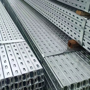 Canal de Acero Profesional Ranurado Estándar 41x41, Acero Galvanizado Previamente, Canal en C para Cableado Exterior, para Decoración de Apartamentos - Product Image 1