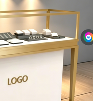 Présentoir mural professionnel en métal pour bijoux, éclairage LED intégré, durable, pour magasin, fournisseur de mobilier